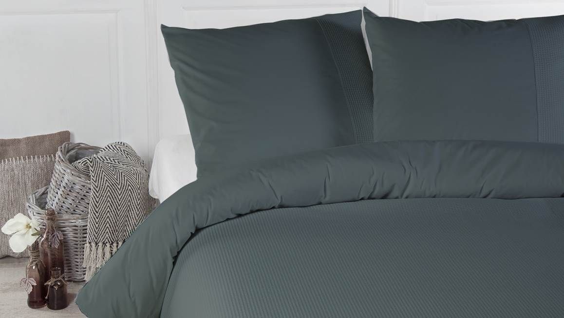 Papillon Mendoza dekbedovertrek - Donker Groen