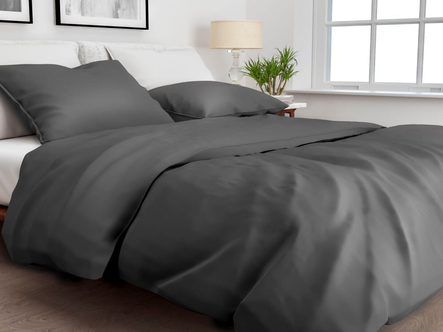 Zo!Home dekbedovertrek Satinado - Classic Anthracite