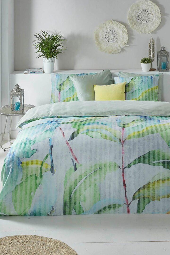 iSeng Aqua Leafs dekbedovertrek