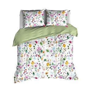 Satin d'Or Bloomon dekbedovertrek - Groen
