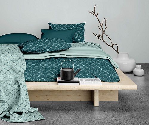 Satin d'Or Curling dekbedovertrek - Teal