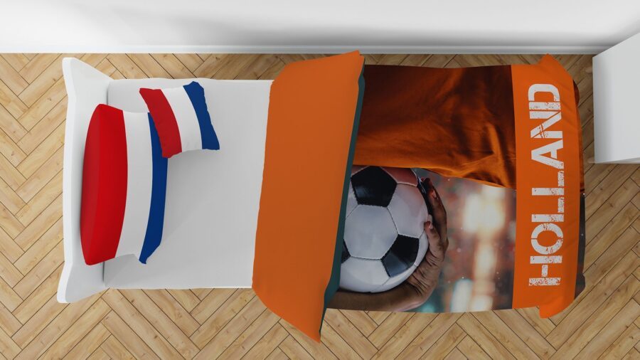 Voor alle Oranjefans: voetbal dekbedovertrek & strandlaken