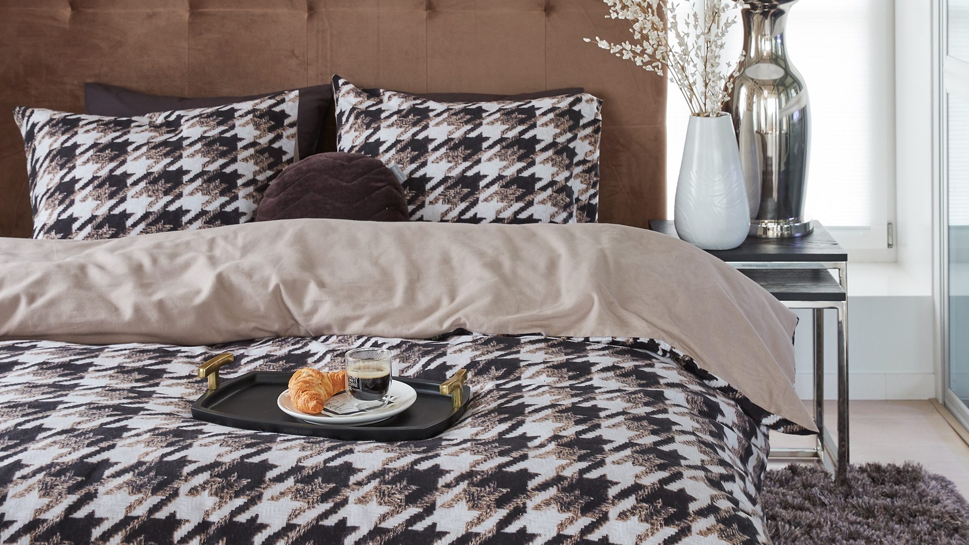 Rivièra Maison Pied de Poule flanel dekbedovertrek