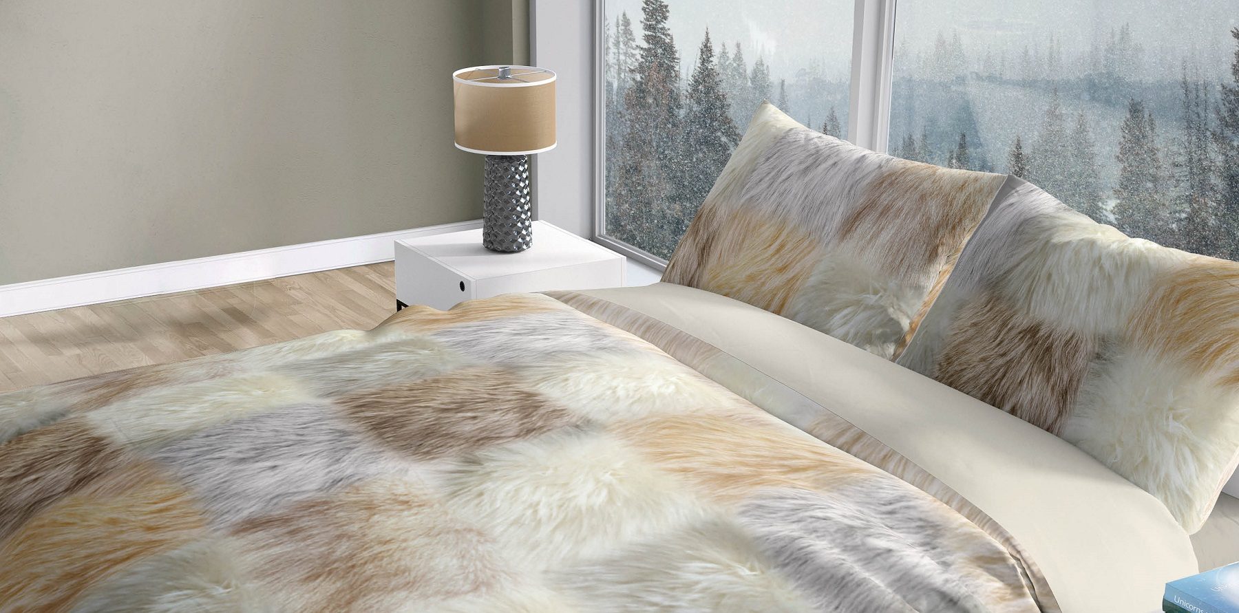 Romanette Fur flanel dekbedovertrek