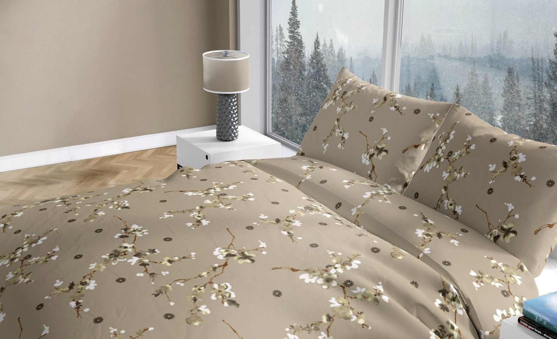 Romanette Winterblossom flanel dekbedovertrek