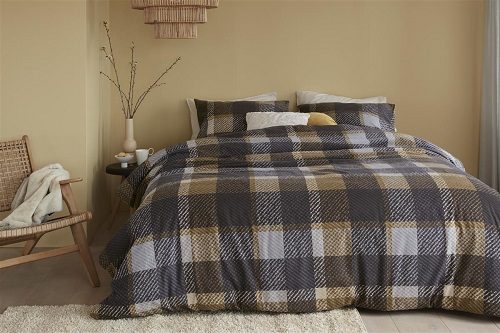 Beddinghouse Marnix flanel dekbedovertrek - grey