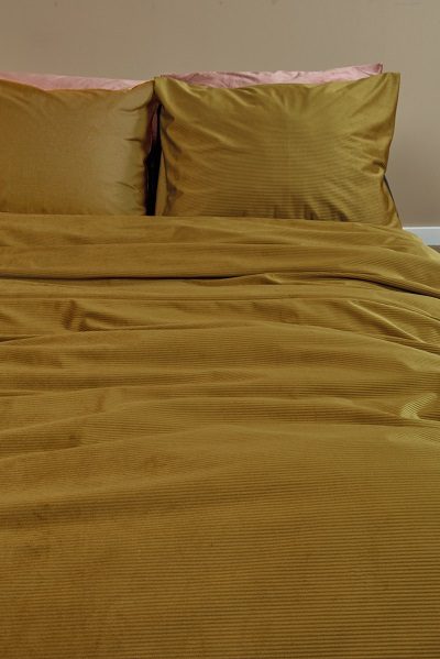 At Home Cosy Corduroy dekbedovertrek - Oker