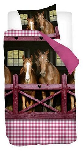 Snoozing Horses flanel dekbedovertrek