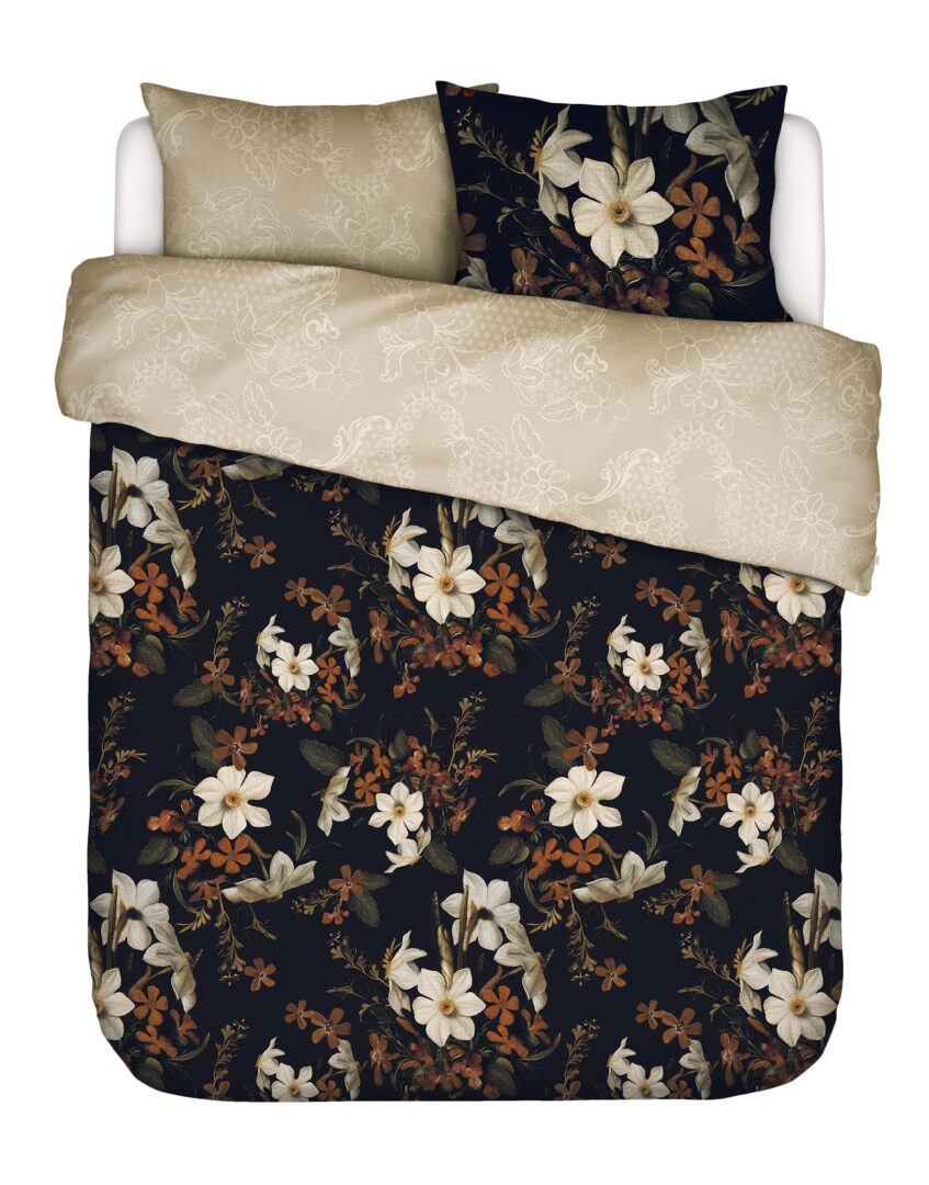 Essenza Daffodils Reunited dekbedovertrek - Zwart