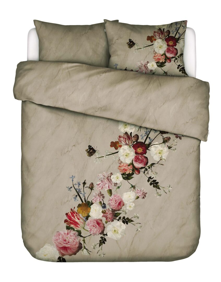 Essenza Flower Statement dekbedovertrek - Stone