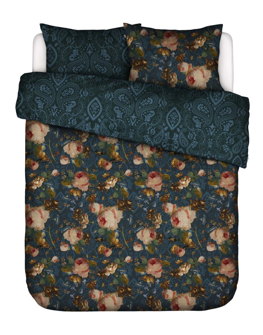 Essenza Gallery of Roses dekbedovertrek - Nachtblauw