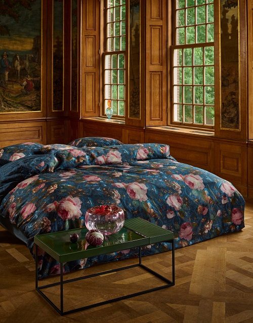 Essenza x Mauritshuis Gallery of Roses dekbedovertrek - Nachtblauw