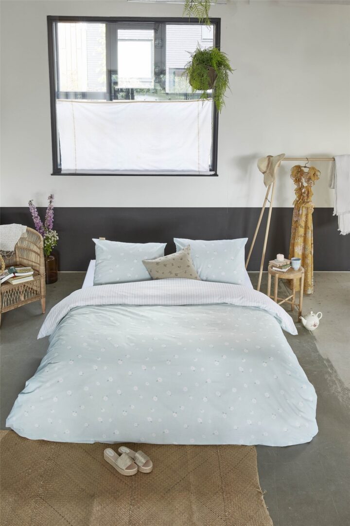 Little Daisies dekbedovertrek groen