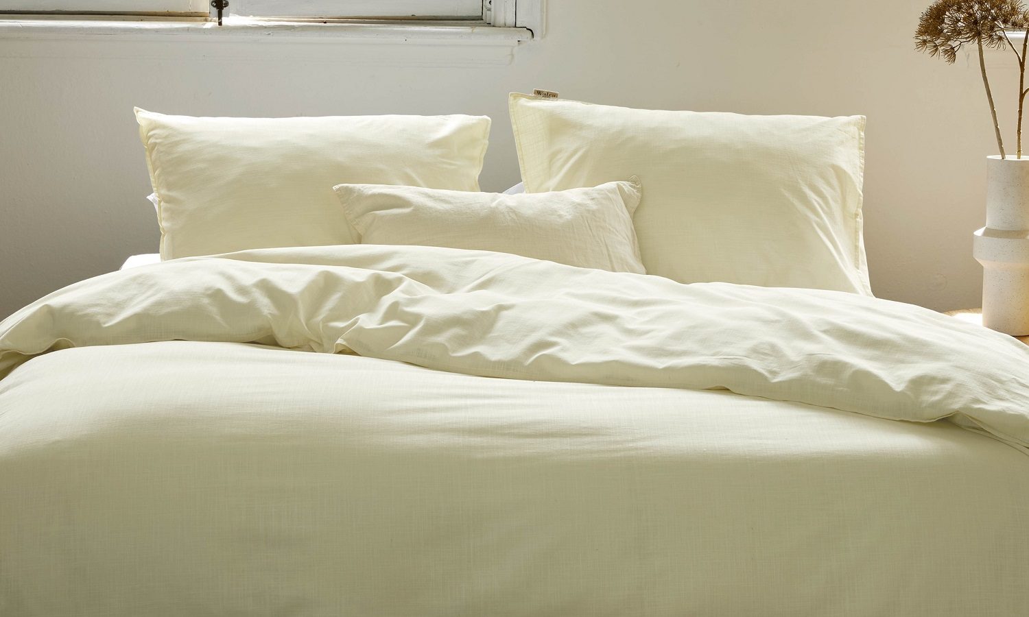 Vintage Cotton dekbedovertrek geel