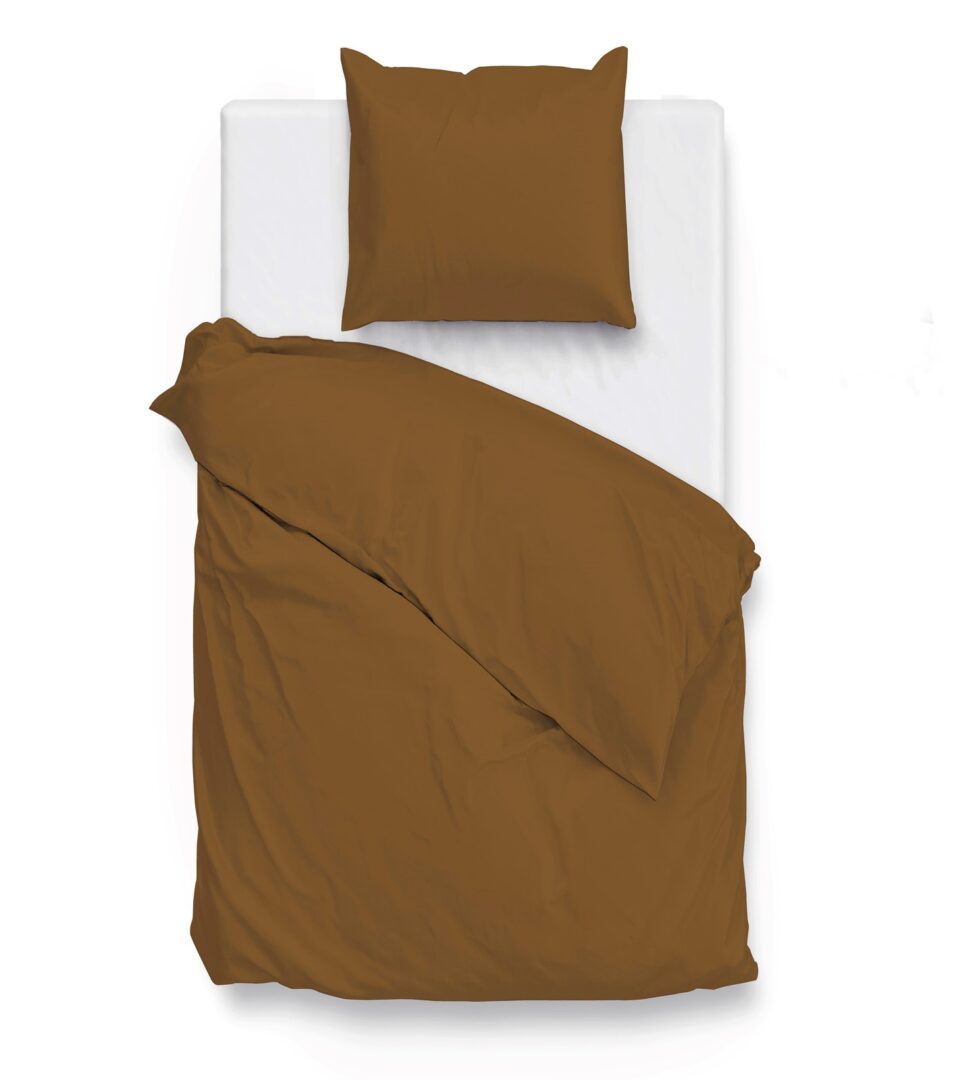 Zo!Home Satinado dekbedovertrek cognac brown