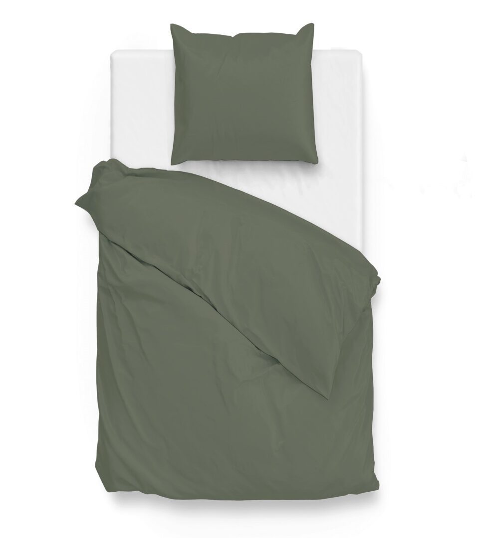 Zo!Home Satinado dekbedovertrek army green