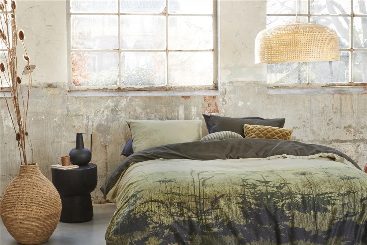 Le Matin flanel dekbedovertrek blue