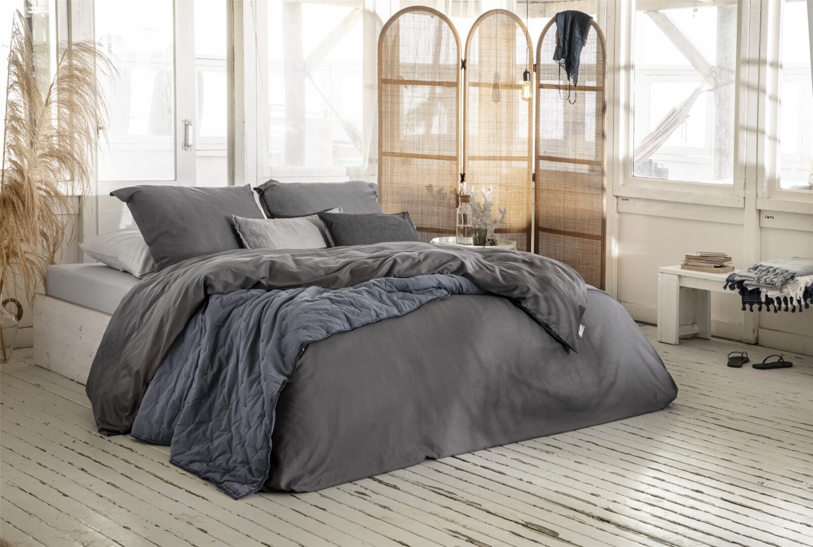 Walra Vintage Satin dekbedovertrek antraciet