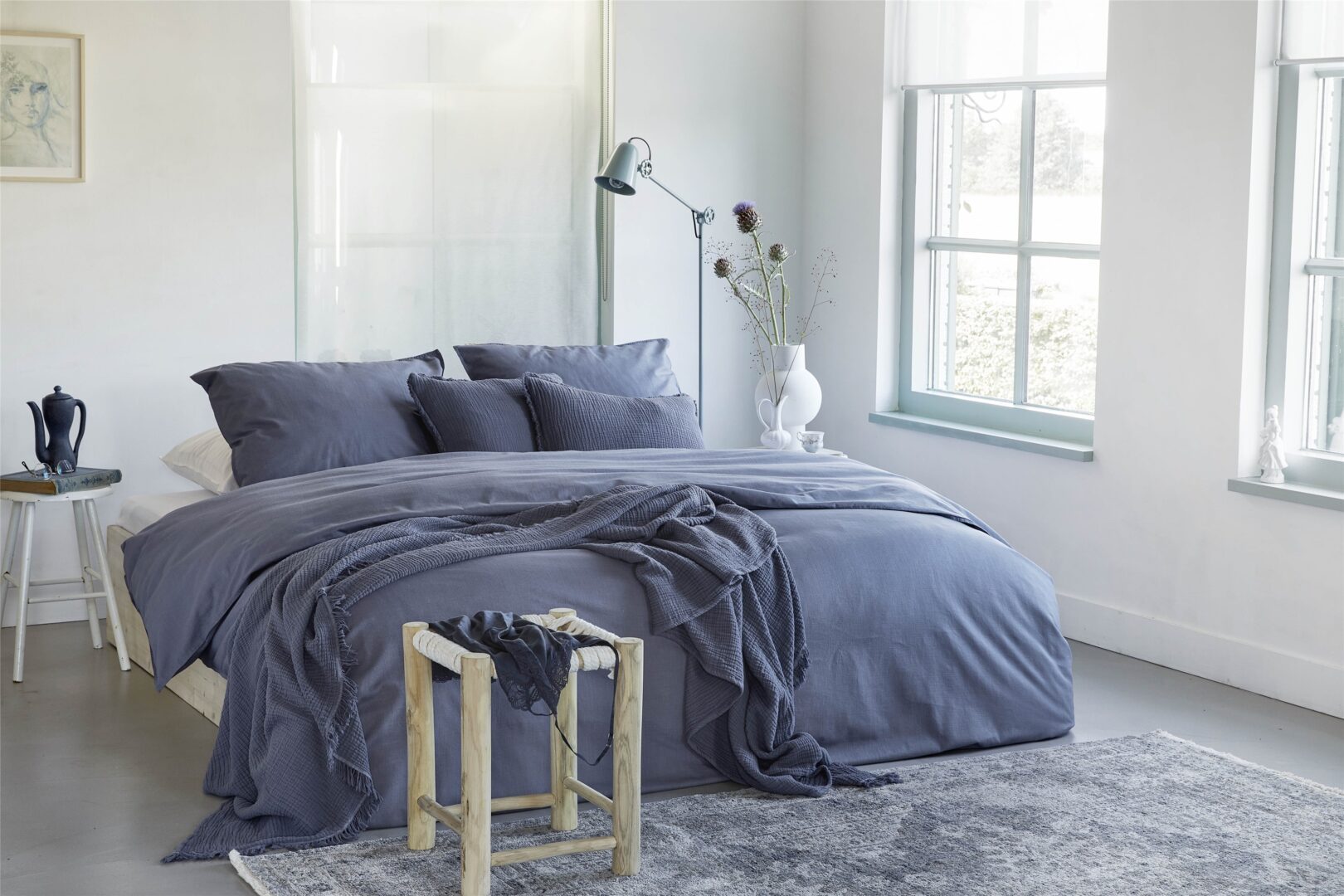 Walra Vintage Cotton dekbedovertrek blauw