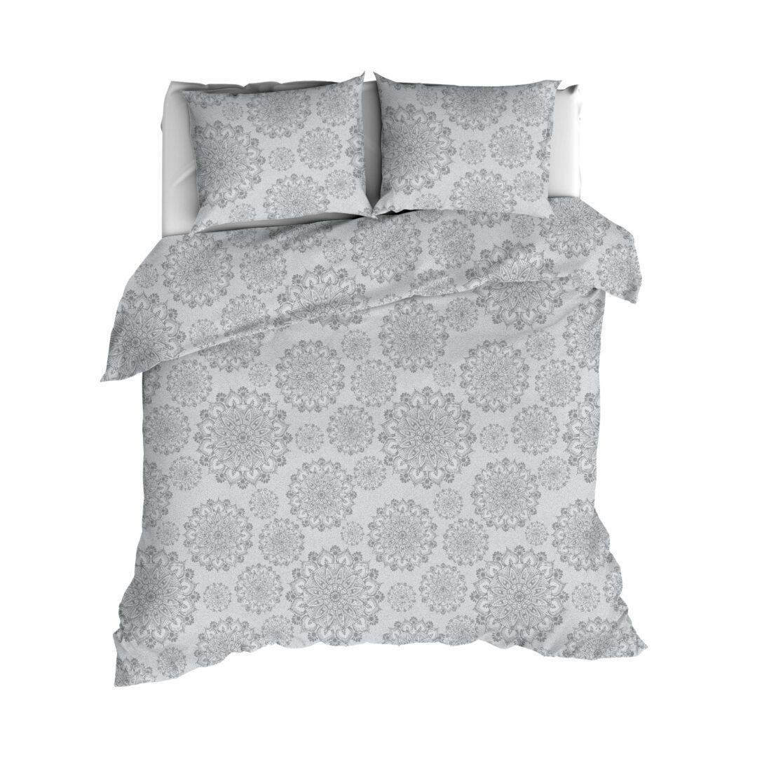 Romanette Jungfrau flanel dekbedovertrek Silver