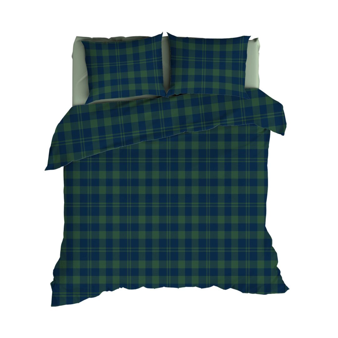 Romanette Lumberjack flanel dekbedovertrek blauw/groen