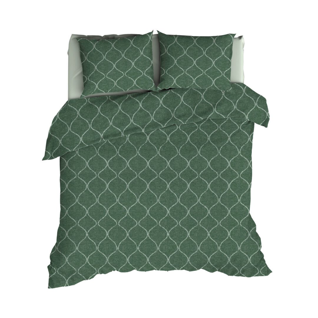 Romanette Murad flanel dekbedovertrek Forestgreen