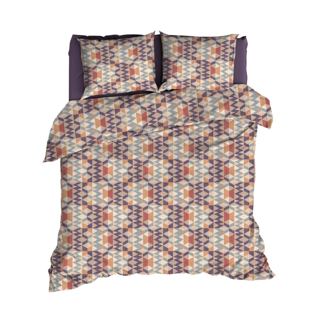 Romanette Nevada dekbedovertrek blauw/terra