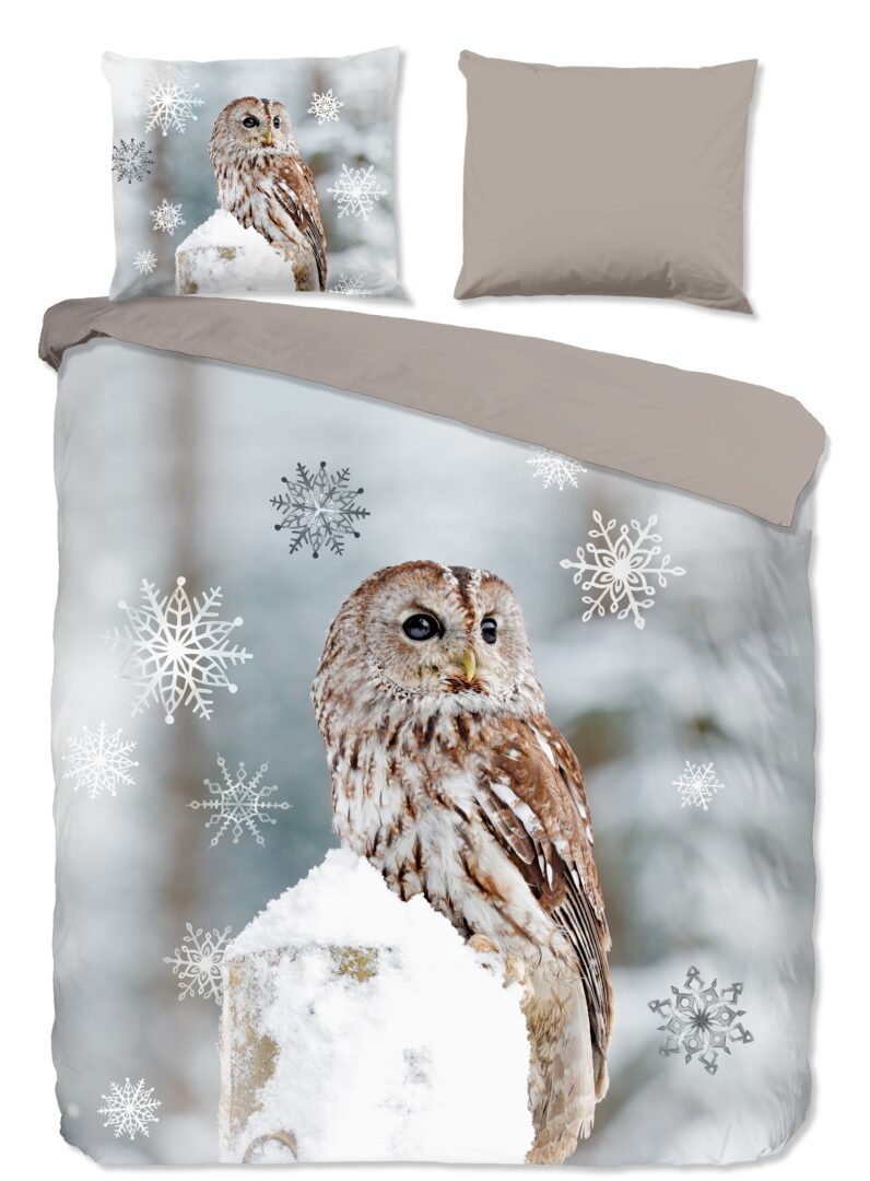 Good Morning Owl flanel dekbedovertrek