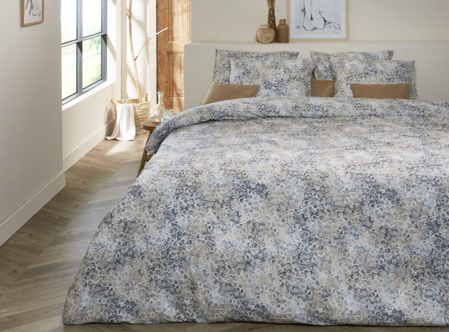 iSeng Pebbles dekbedovertrek - light grey