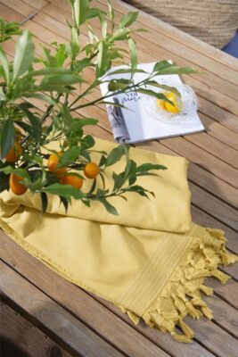 Soft Cotton hamamdoek geel