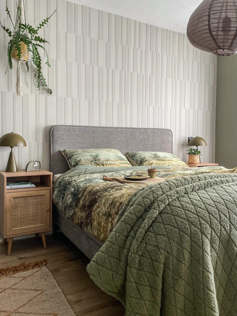 Unique Living Ezra fleece plaid - oil green