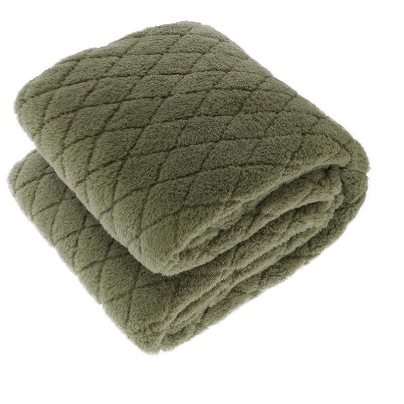 Unique Living Ezra fleece plaid - oil green