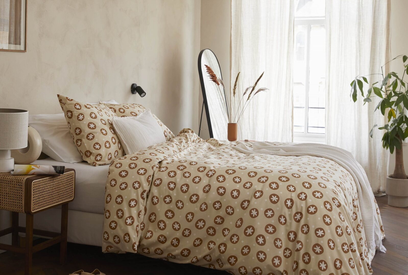 Walra Bubble Stars dekbedovertrek - beige