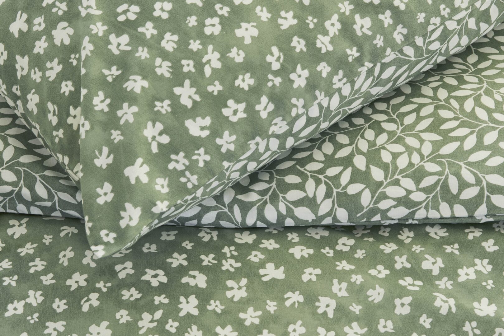 Walra Petites Fleurs dekbedovertrek - groen