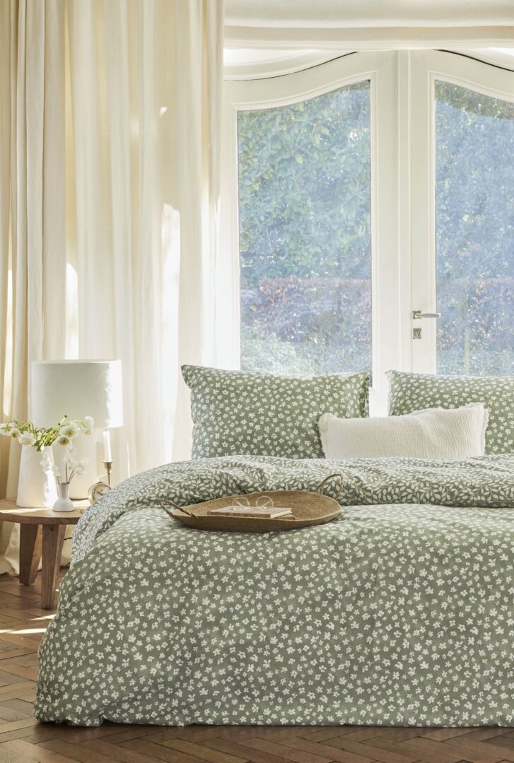 Walra Petites Fleurs dekbedovertrek - groen