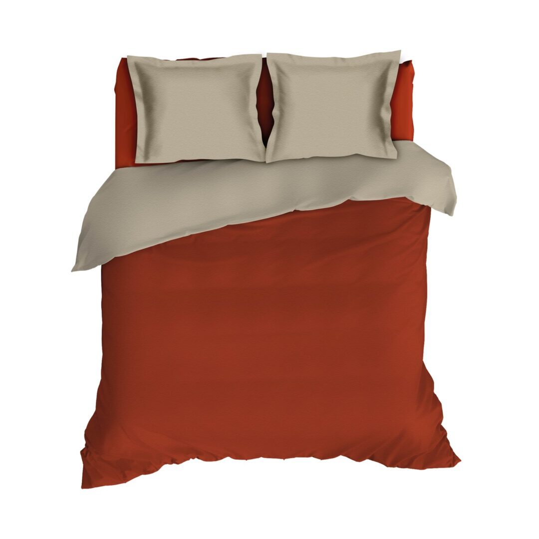 Romanette Comtesse flanel dekbedovertrek - rooibos sand