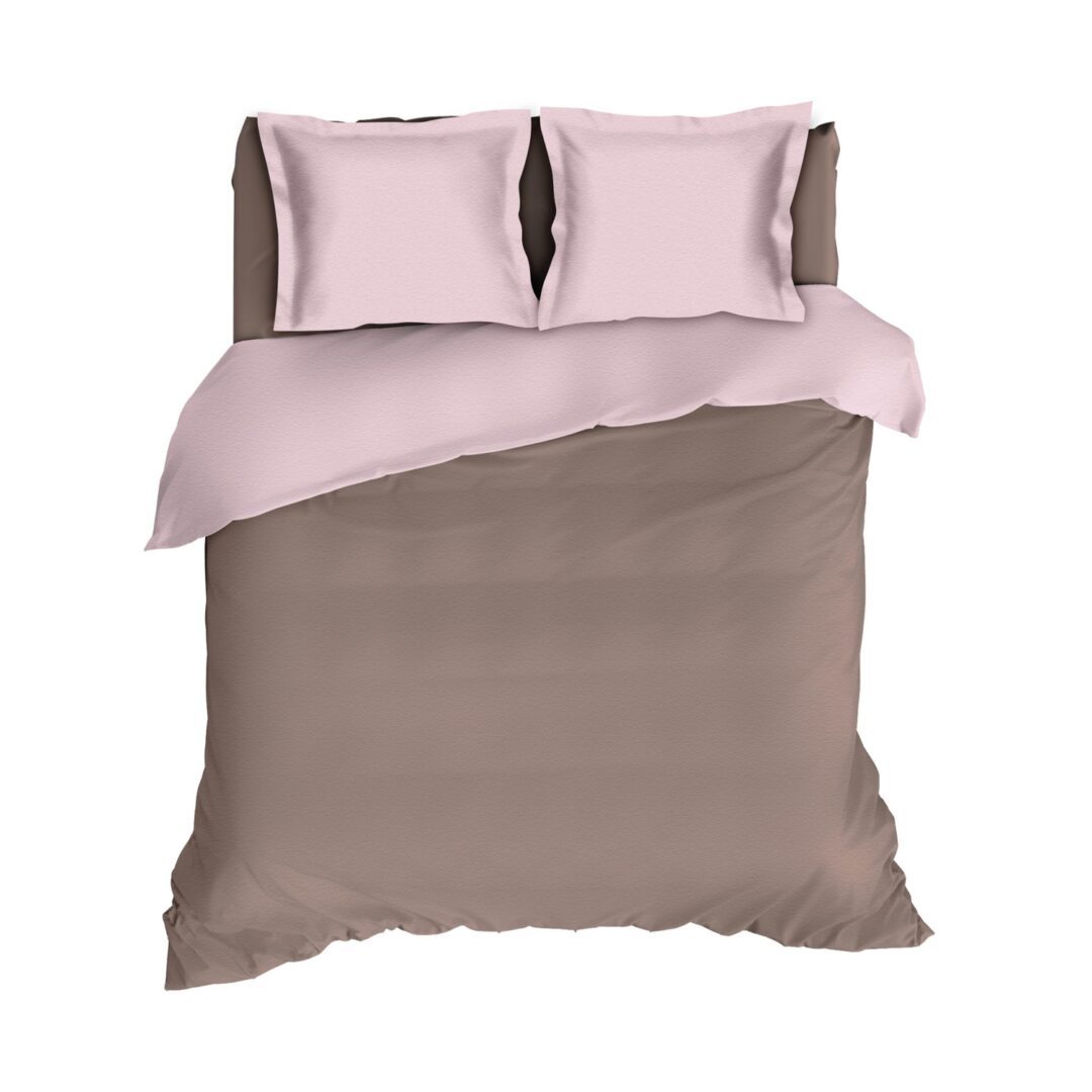 Romanette Comtesse flanel dekbedovertrek - taupe roze
