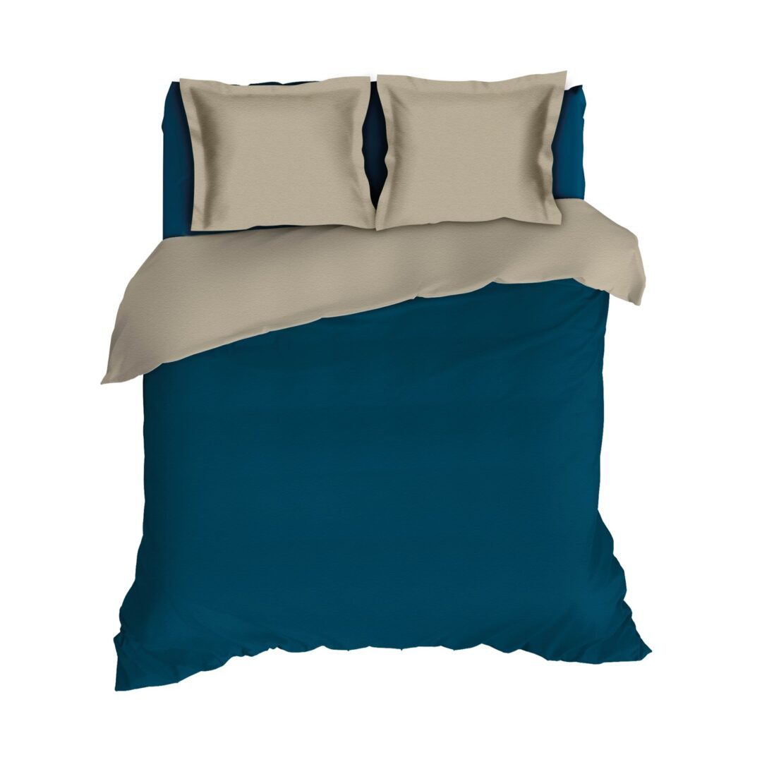 Romanette Comtesse flanel dekbedovertrek - teal sand