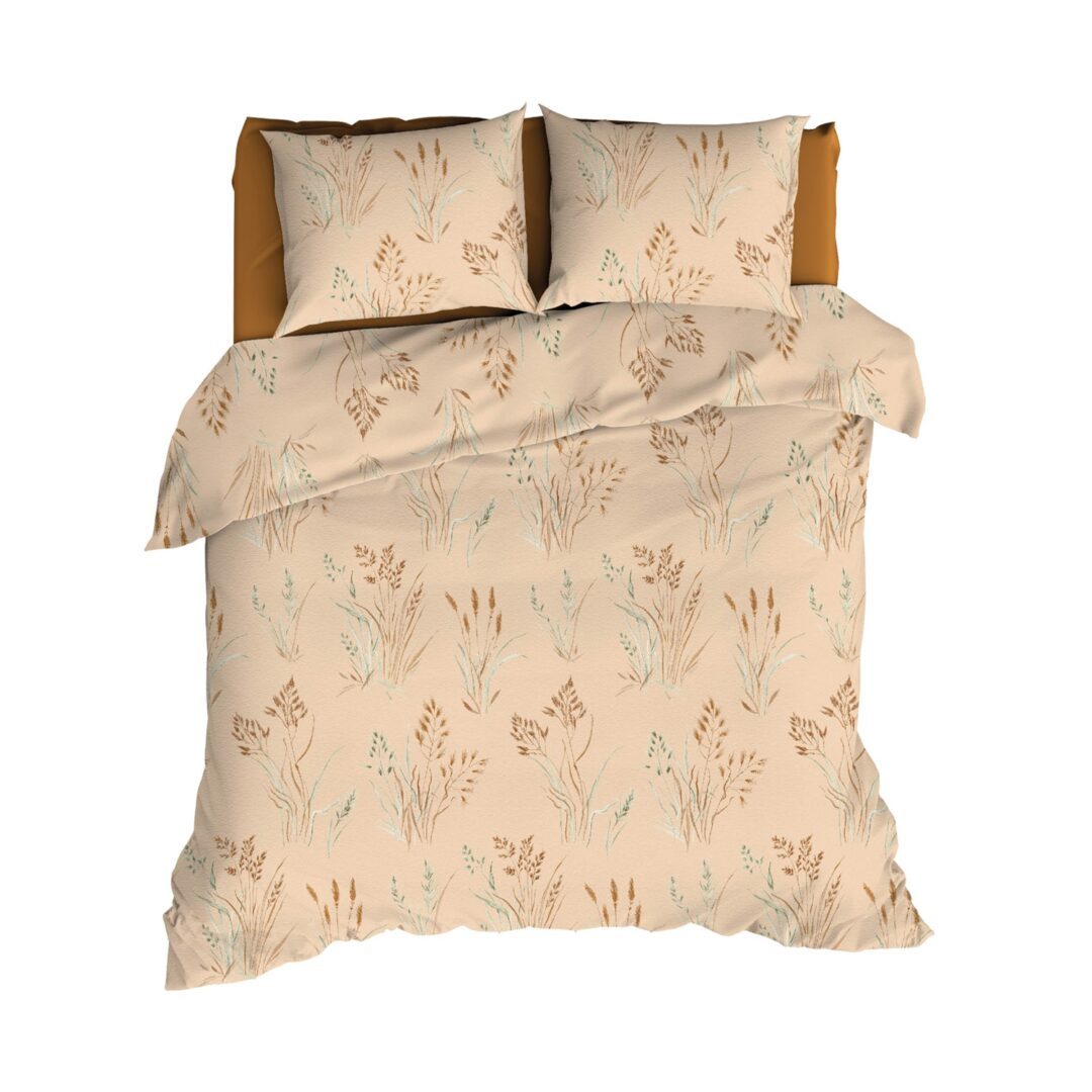 Romanette Les Alpes flanel dekbedovertrek - peach terra