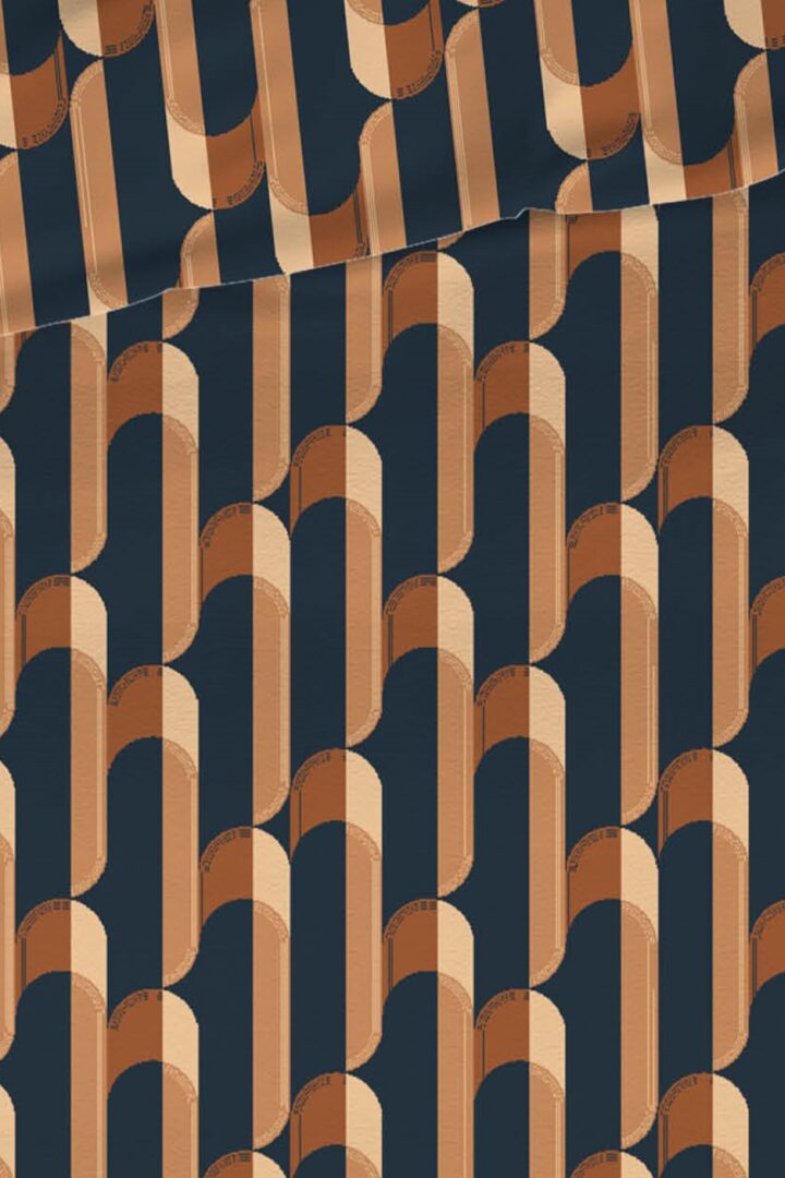 Romanette Vallarta flanel dekbedovertrek - terra blauw