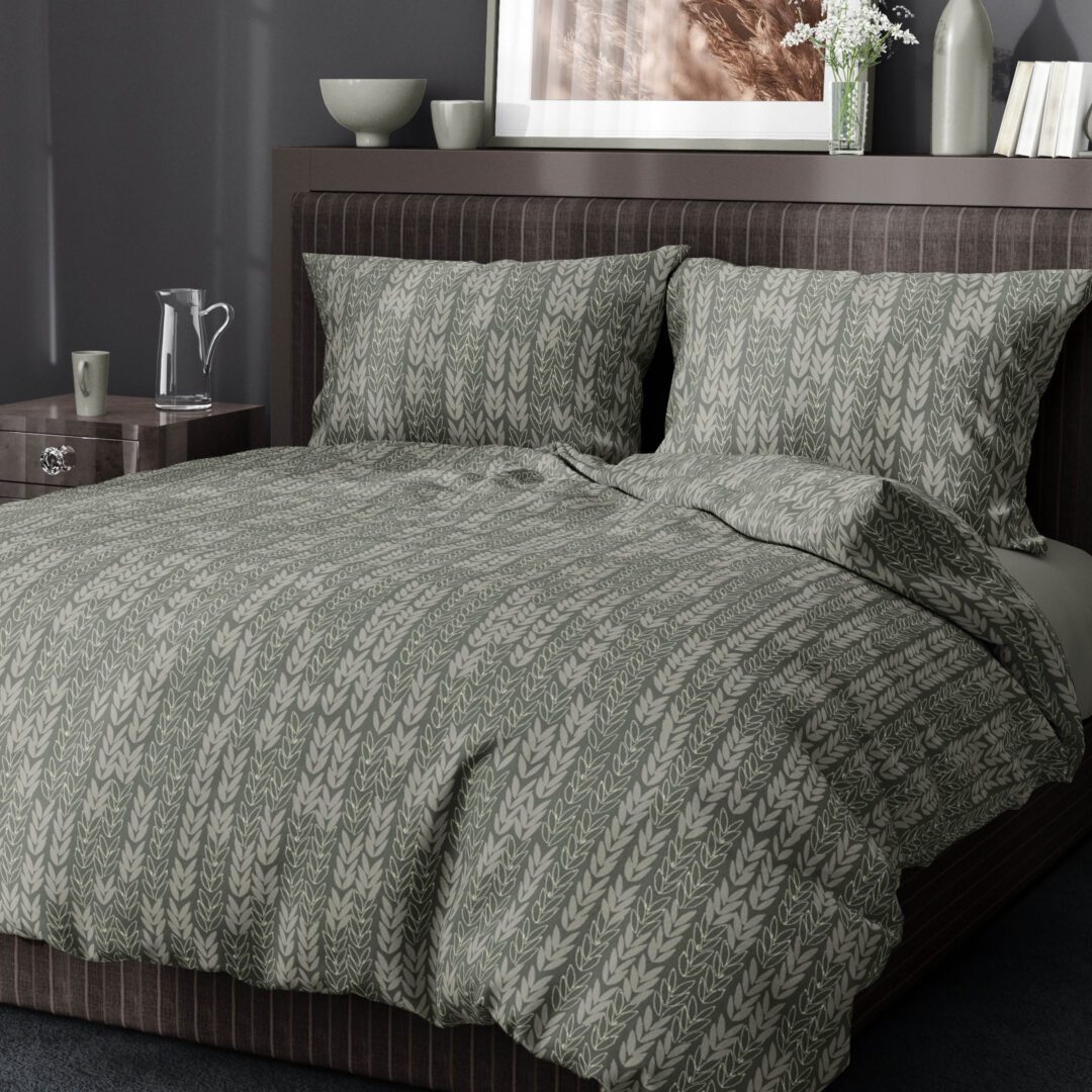 Romanette Barley dekbedovertrek - nordic green