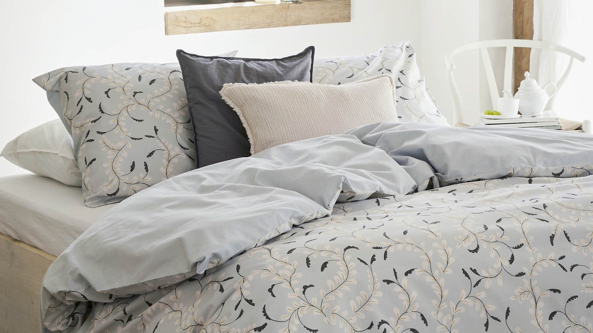 Walra Elegant Garland dekbedovertrek - blauw