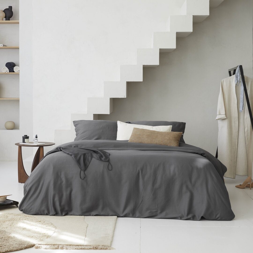 Walra Vintage Satin dekbedovertrek - antraciet