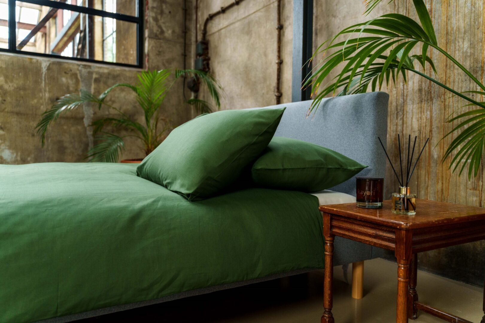 Kayori Saia dekbedovertrek - donkergroen