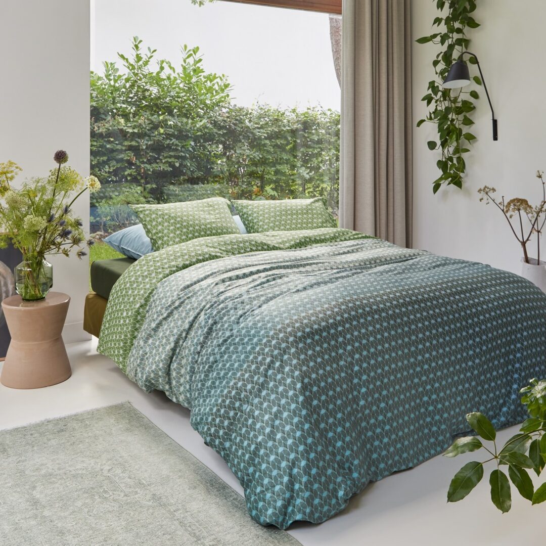 Beddinghouse Silas dekbedovertrek - blauw groen