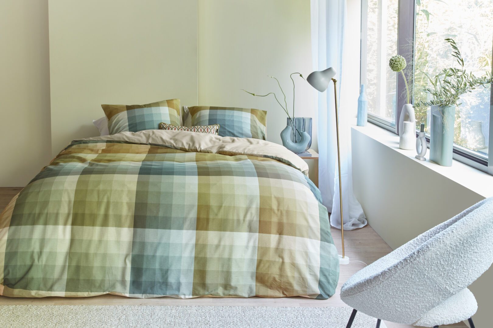 Dorian dekbedovertrek - grijsgroen