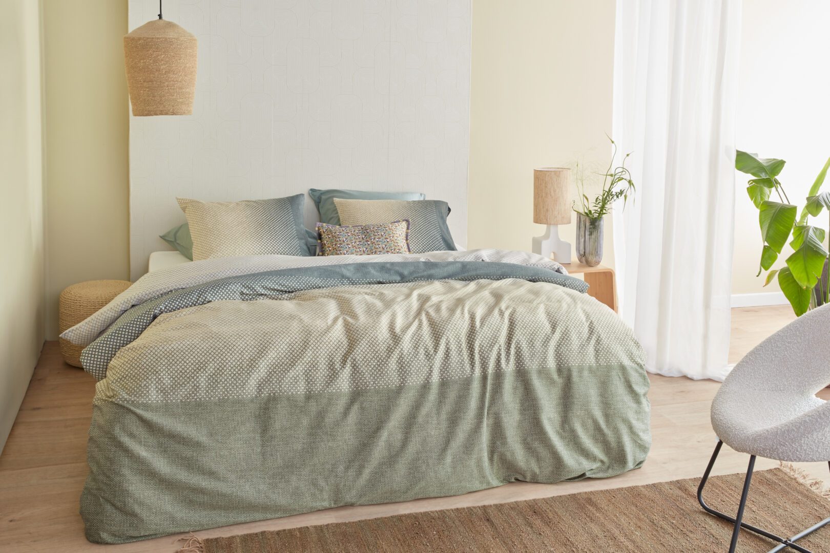 Duco dekbedovertrek - grijsgroen