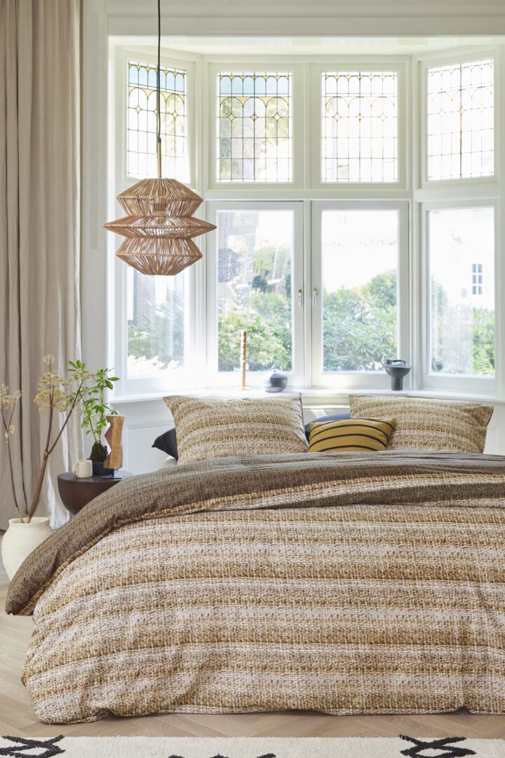 Lorena dekbedovertrek - donker zand