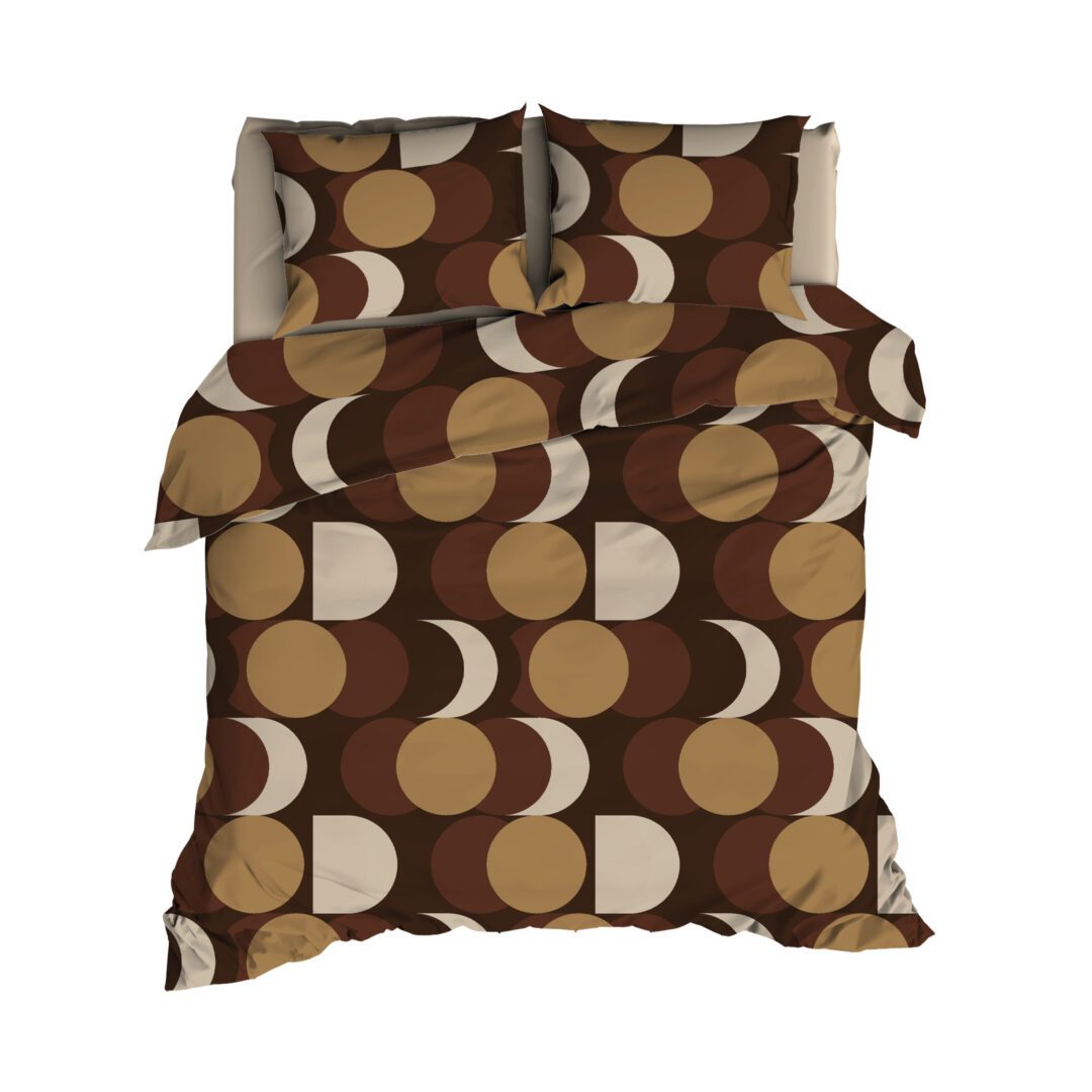 Satin d'Or Artballs dekbedovertrek - bruin