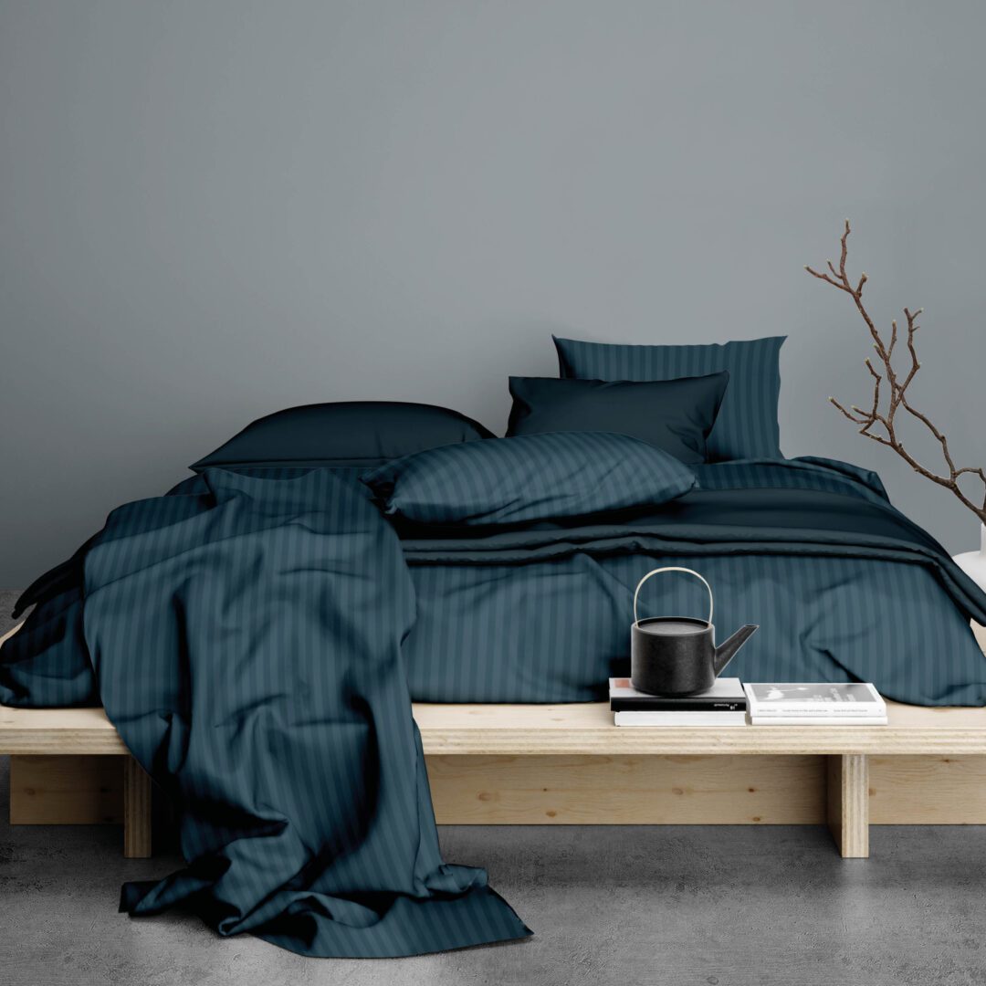 Satin d'Or Satijnstreep dekbedovertrek - teal